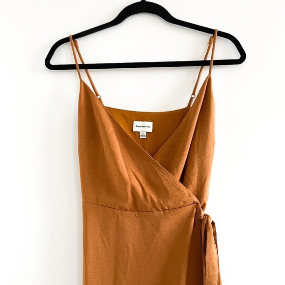 NWOT Frank and Oak Satin Wrap Dress - Picture 4 of 13